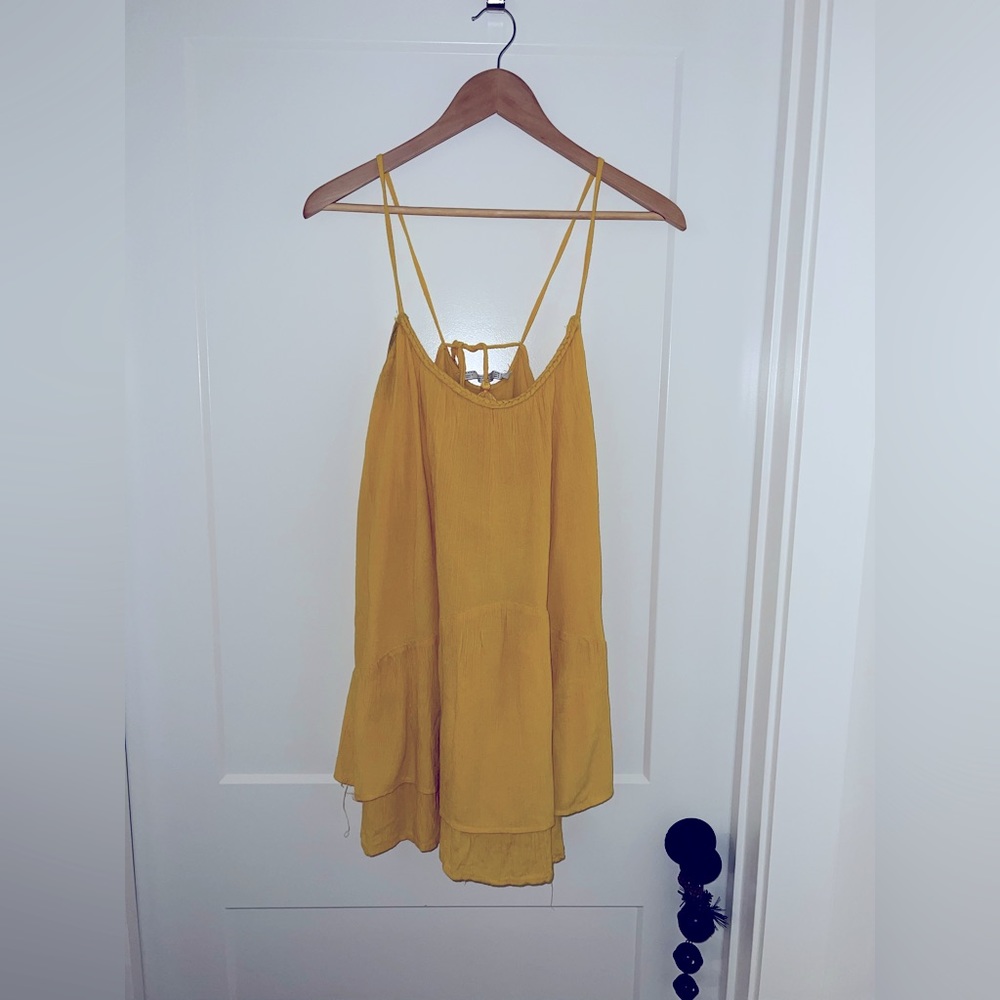 ZARA flowy dress, yellow, used - fair condition